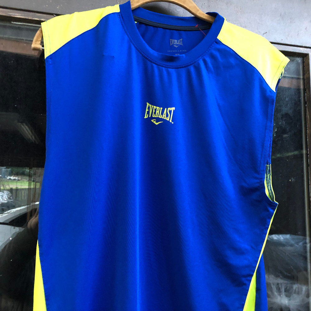 Everlast Men's Blue Yellow Tank Top T-Shirt SZ. M